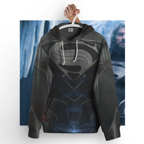 Gearhuman 3D DC Black Superman Custom Hoodie Apparel GN21092 3D Apparel 