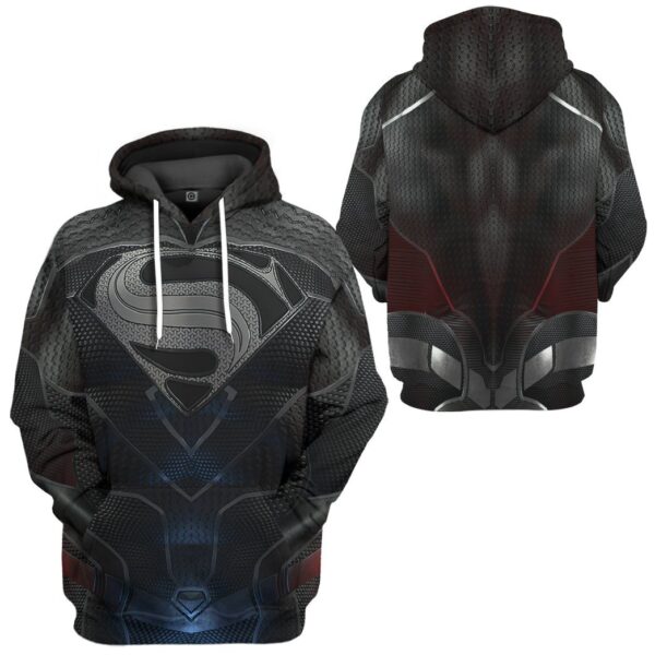 Gearhuman 3D DC Black Superman Custom Hoodie Apparel GN21092 3D Apparel 
