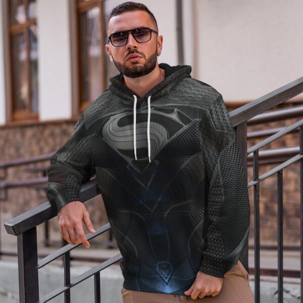 Gearhuman 3D DC Black Superman Custom Hoodie Apparel GN21092 3D Apparel 