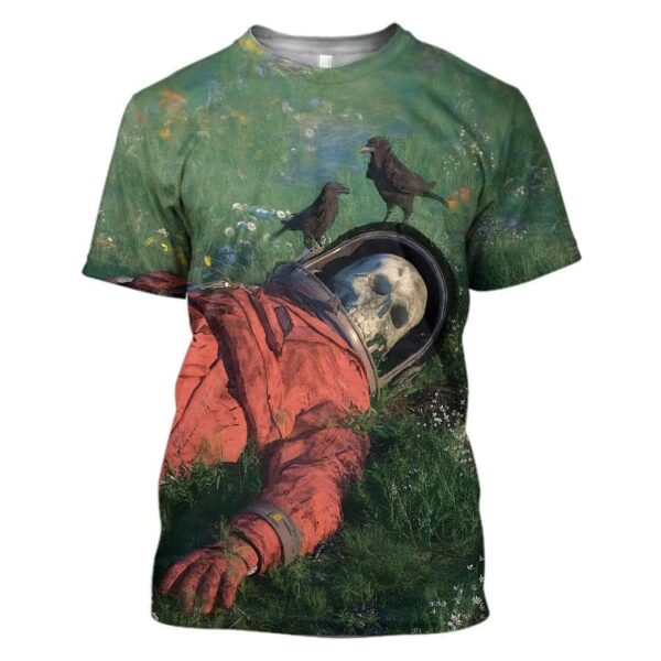 Gearhuman 3D Dead Skull Astronaut Custom T-Shirts Hoodies Apparel A15021 3D Custom Fleece Hoodies T-Shirt S