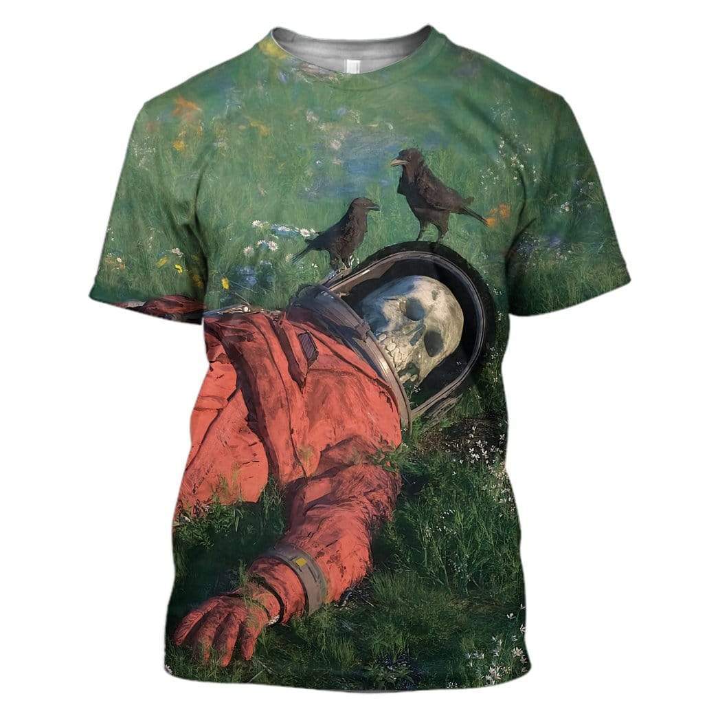 Gearhuman 3D Dead Skull Astronaut Custom T-Shirts Hoodies Apparel A15021 3D Custom Fleece Hoodies T-Shirt S