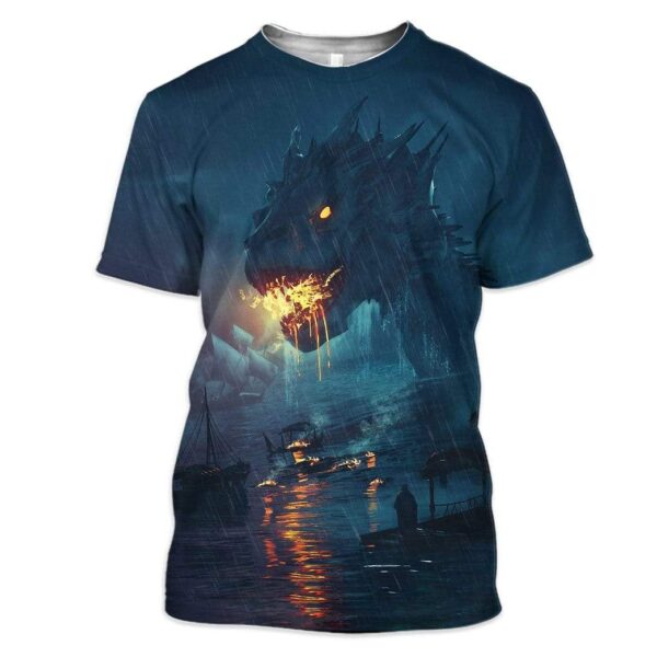 Gearhuman 3D Deep Sea Dragon Custom T-Shirts Hoodies Apparel HD-AT1102201 3D Custom Fleece Hoodies T-Shirt S 