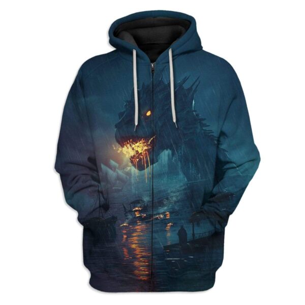 Gearhuman 3D Deep Sea Dragon Custom T-Shirts Hoodies Apparel HD-AT1102201 3D Custom Fleece Hoodies Zip Hoodie S 
