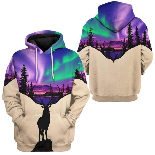 Gearhuman 3D Deer Art Custom Hoodie Apparel GL23069 3D Custom Fleece Hoodies 