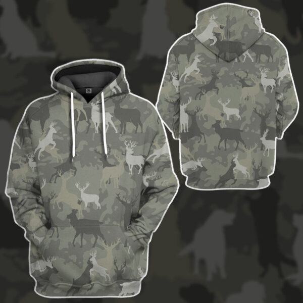 Gearhuman 3D Deer Camo Custom Tshirt Hoodie Apparel GV08122 3D Apparel 