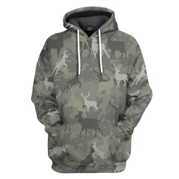 Gearhuman 3D Deer Camo Custom Tshirt Hoodie Apparel GV08122 3D Apparel Hoodie S 