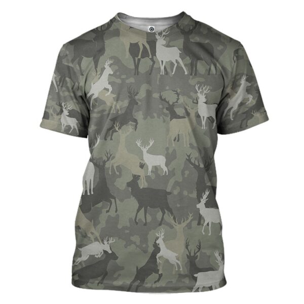 Gearhuman 3D Deer Camo Custom Tshirt Hoodie Apparel GV08122 3D Apparel T-Shirt S 