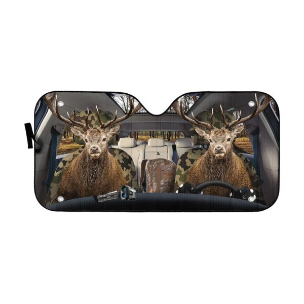 Gearhuman 3D Deer Custom Car Auto Sunshade GV061112 Auto Sunshade 57''x27.5'' 
