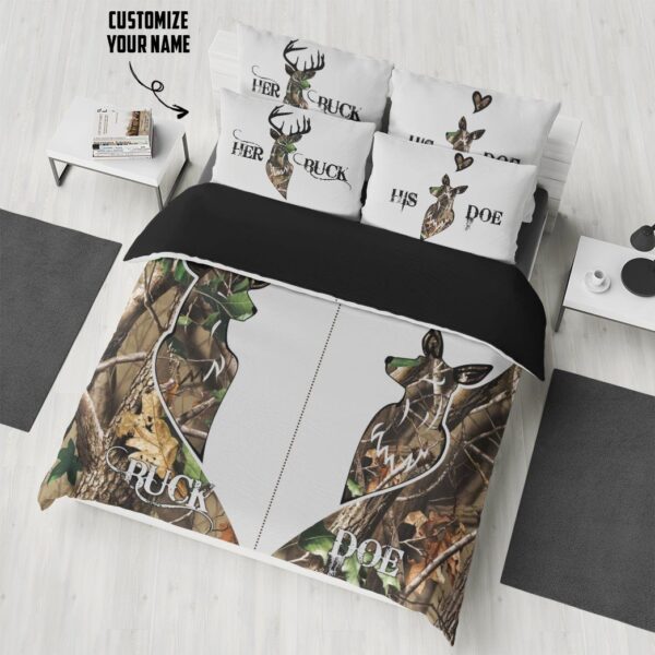 Gearhuman 3D Deer Hunting Couple Custom Name Bedding Set GK11011 Bedding Set 