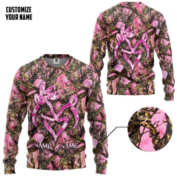 Gearhuman 3D Deer Hunting Couple Custom Name Tshirt Hoodie Apparel GK11013 3D Apparel