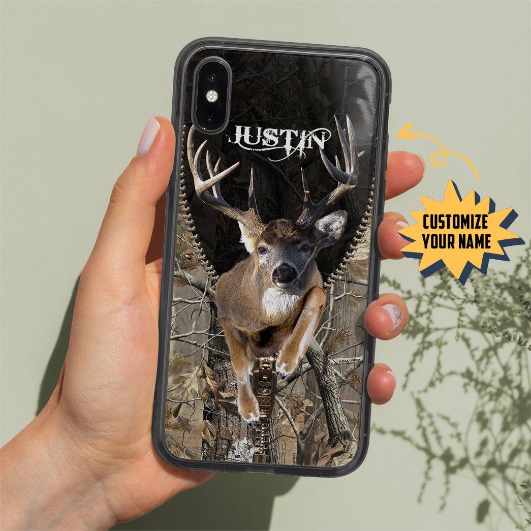 Gearhuman 3D Deer Hunting Custom Name Phonecase GB270113 Glass Phone Case