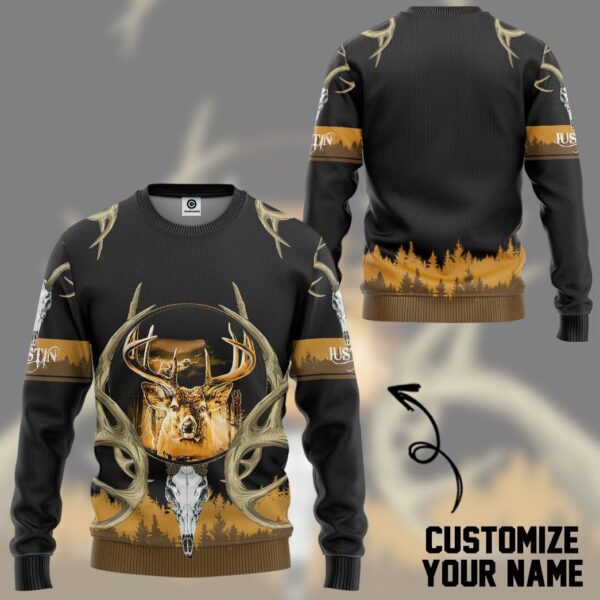 Gearhuman 3D Deer Hunting Custom Name Tshirt Hoodie Apparel GB02035 3D Apparel