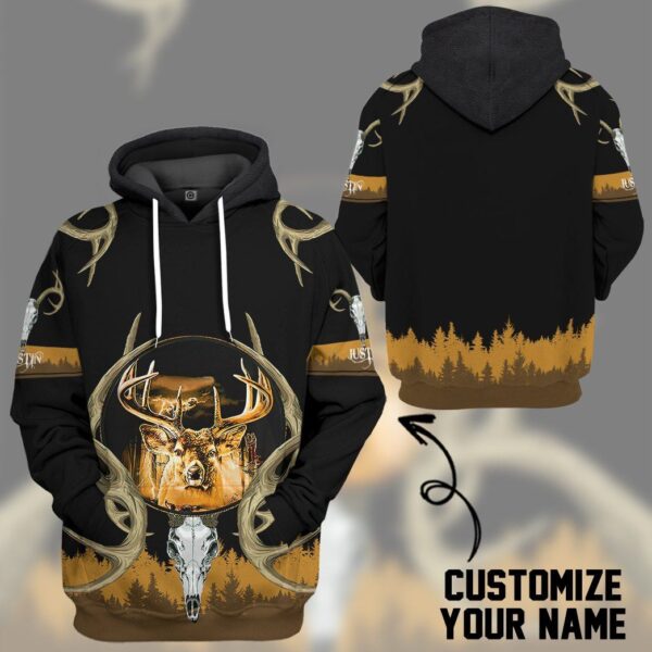 Gearhuman 3D Deer Hunting Custom Name Tshirt Hoodie Apparel GB02035 3D Apparel