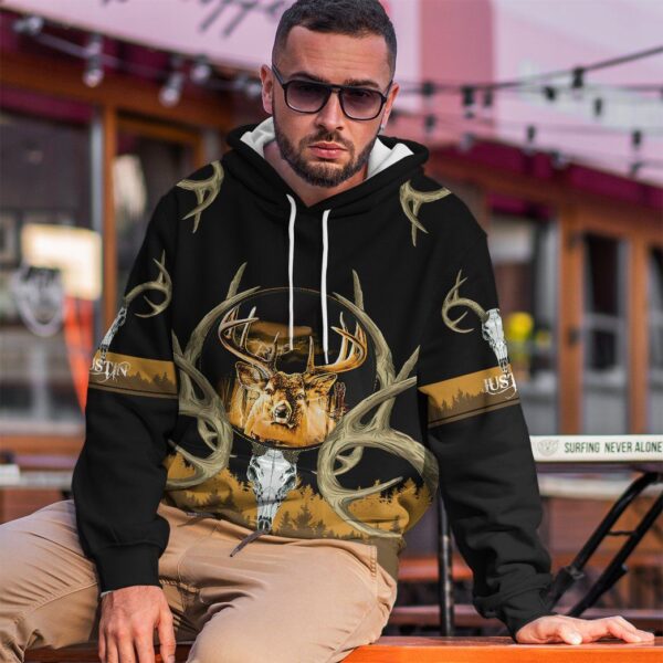 Gearhuman 3D Deer Hunting Custom Name Tshirt Hoodie Apparel GB02035 3D Apparel