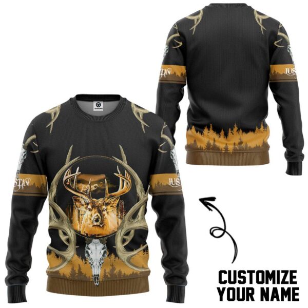 Gearhuman 3D Deer Hunting Custom Name Tshirt Hoodie Apparel GB02035 3D Apparel Long Sleeve S