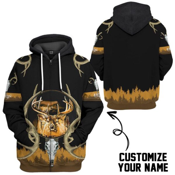 Gearhuman 3D Deer Hunting Custom Name Tshirt Hoodie Apparel GB02035 3D Apparel Zip Hoodie S