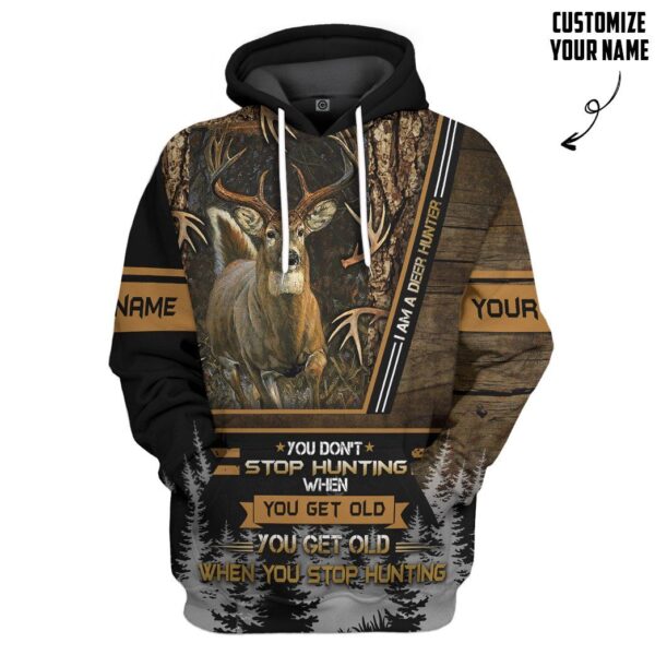 Gearhuman 3D Deer Hunting When You Get Old Custom Name Tshirt Hoodie Apparel GB23116 3D Apparel Hoodie S 