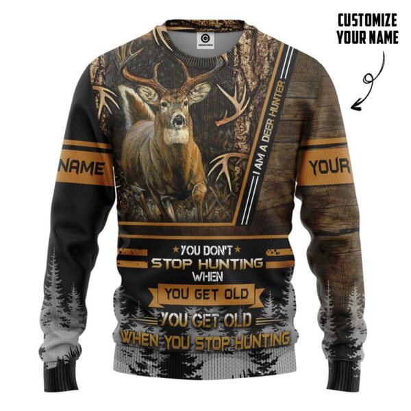 Gearhuman 3D Deer Hunting When You Get Old Custom Name Tshirt Hoodie Apparel GB23116 3D Apparel Long Sleeve S