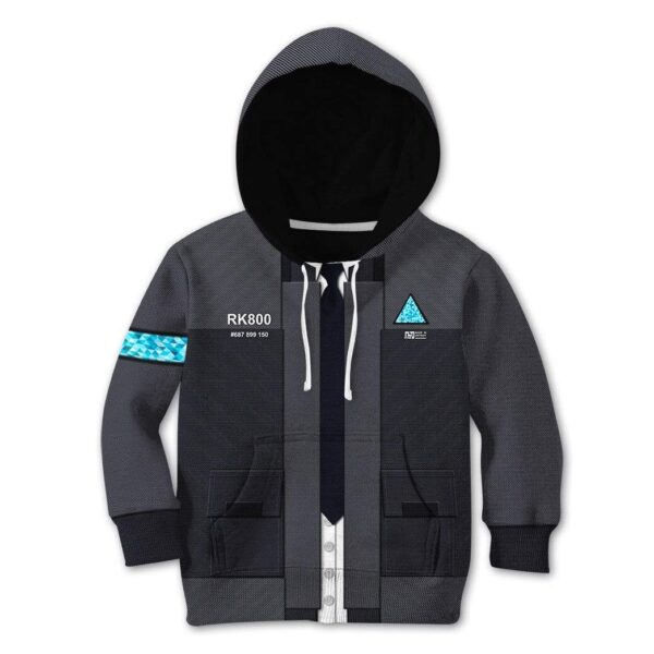 Gearhuman 3D Detroit Become Human Suit Custom Kid Hoodie Apparel GW27044 Kid 3D Apparel Kid Hoodie 2XS 