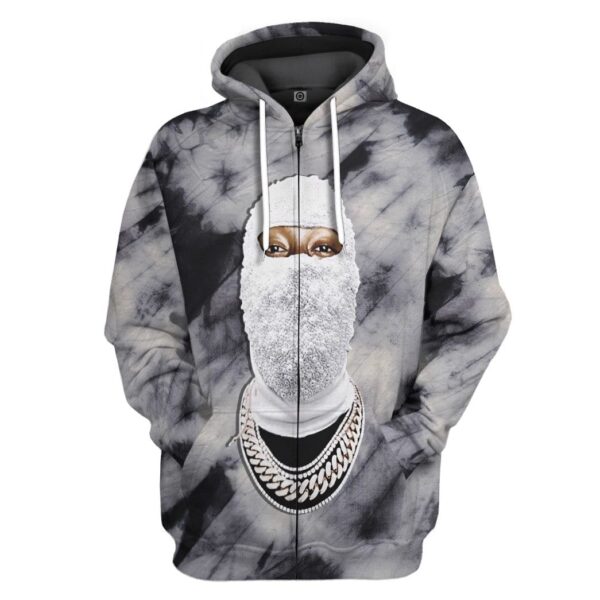 Gearhuman 3D Diamond Mask Tie Dye Custom Hoodie Apparel GW04081 3D Custom Fleece Hoodies Zip Hoodie S 