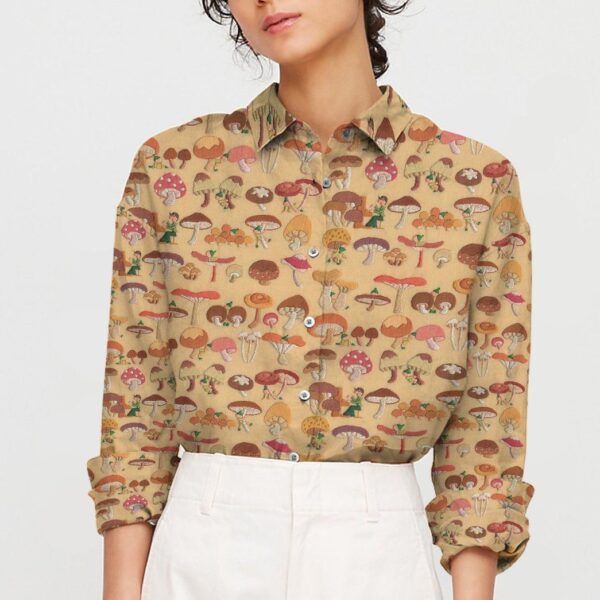 Gearhuman 3D Different Mushroom Linen Shirt For Woman GV300916 Linen Shirt 