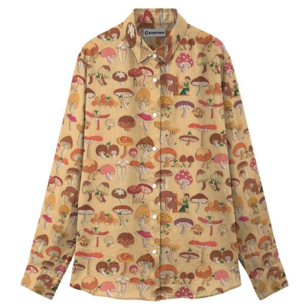 Gearhuman 3D Different Mushroom Linen Shirt For Woman GV300916 Linen Shirt Linen Shirt S 