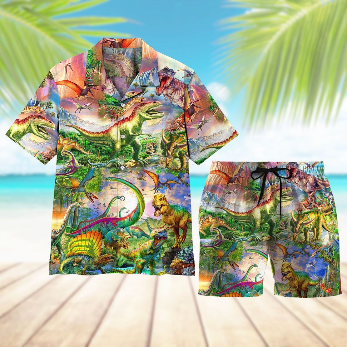 Gearhuman 3D Dinosaur Beach Shorts ZZ2406222 Men Shorts