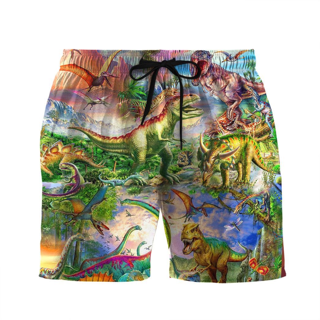 Gearhuman 3D Dinosaur Beach Shorts ZZ2406222 Men Shorts Beach Shorts S