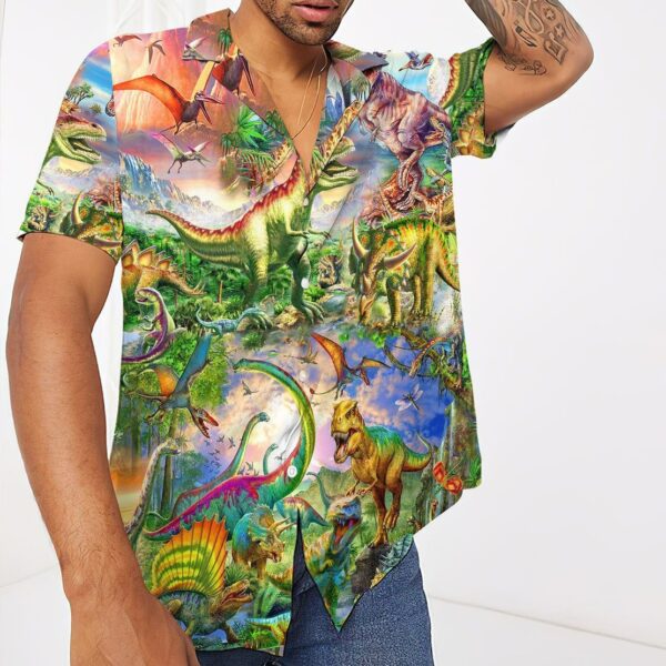 Gearhuman 3D Dinosaur Hawaii Shirt ZZ2406212 Short Sleeve Shirt 