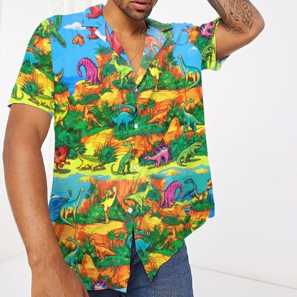 Gearhuman 3D Dinosaur Kid Hawaii Shirt ZZ0707219 Short Sleeve Shirt 