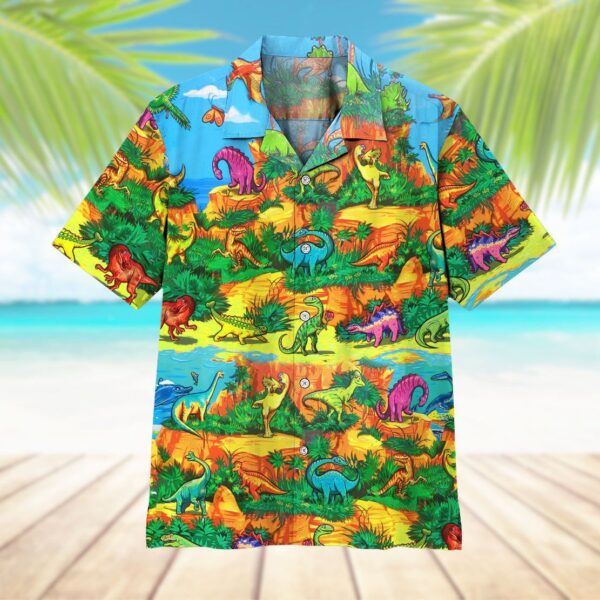 Gearhuman 3D Dinosaur Kid Hawaii Shirt ZZ0707219 Short Sleeve Shirt 