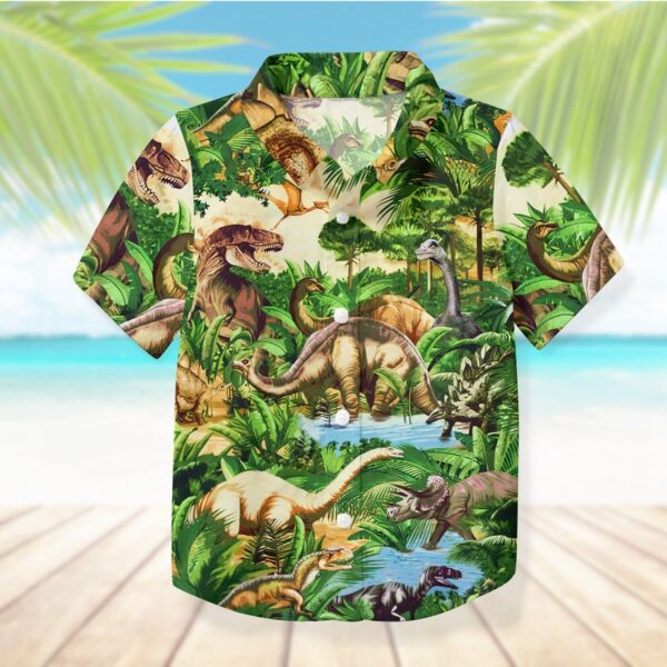 Gearhuman 3D Dinosaur Kid Hawaii Shirt ZZ1406211 Kid Hawaii Shirt 