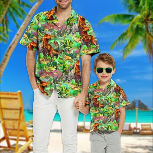 Gearhuman 3D Dinosaur Kid Hawaii Shirt ZZ30062155 Kid Hawaii Shirt 