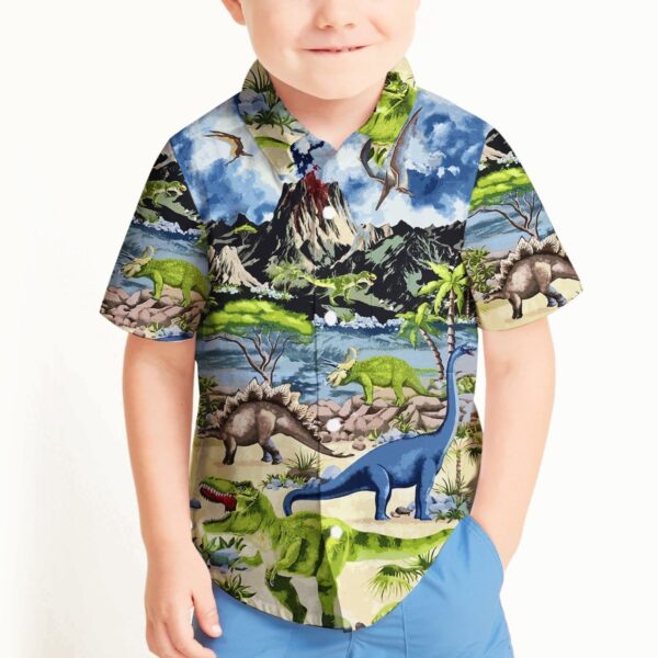 Gearhuman 3D Dinosaur Kid Hawaii Shirt ZZ30062199 Kid Hawaii Shirt 