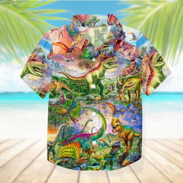 Gearhuman 3D Dinosaur Kids Hawaii Shirt ZZ24062192 Kid Hawaii Shirt 