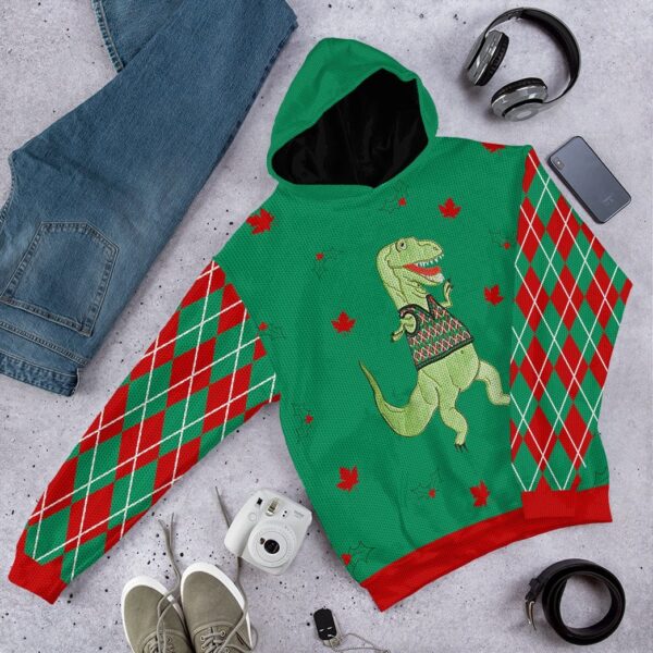 Gearhuman 3D Dinosaur Ugly Sweater Custom Name Tshirt Hoodie Apparel GC21105 3D Apparel