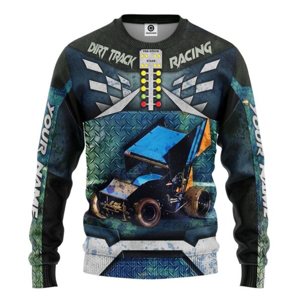 Gearhuman 3D Dirt Track Racing Custom Name Tshirt Hoodie Apparel GV12111 3D Apparel Long Sleeve S