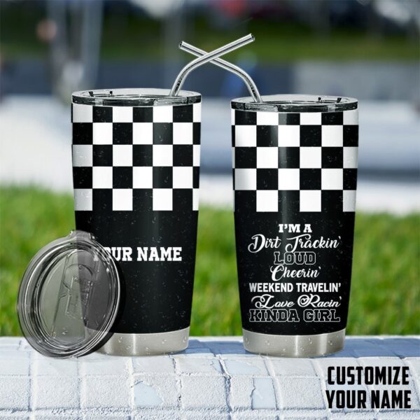 Gearhuman 3D Dirt Track Racing Custom Name Tumbler ZL09112 Tumbler Short 20oz 