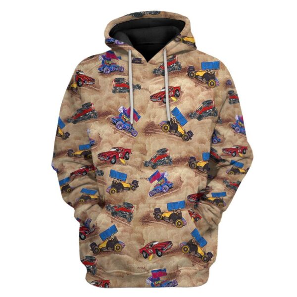 Gearhuman 3D Dirt Track Racing Custom Tshirt Hoodie Apparel GV061116 3D Apparel Hoodie S 