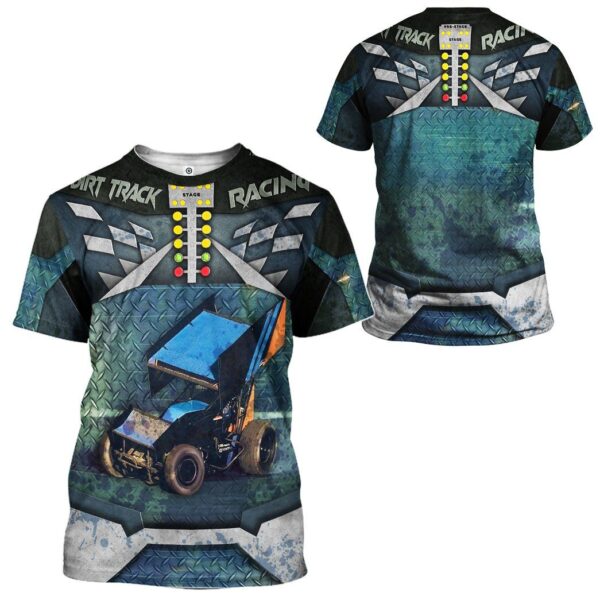 Gearhuman 3D Dirt Track Racing Tshirt Hoodie Apparel ZL11112 3D Apparel 
