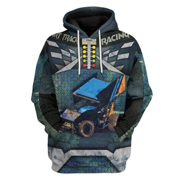 Gearhuman 3D Dirt Track Racing Tshirt Hoodie Apparel ZL11112 3D Apparel Hoodie S 
