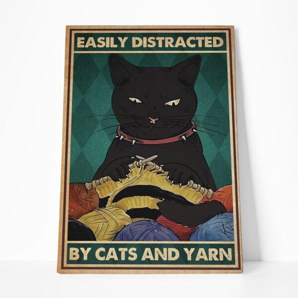 Gearhuman 3D Distracted By Cats And Yarn Canvas GB100312 Canvas 1 Piece Non Frame M
