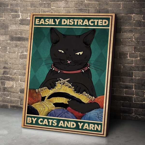 Gearhuman 3D Distracted By Cats And Yarn Canvas GB100312 Canvas