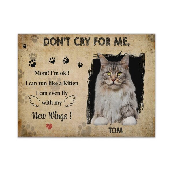 Gearhuman 3D Do Not Cry For Me Maine Coon Custom Name Canvas GB230214 Canvas 1 Piece Non Frame M