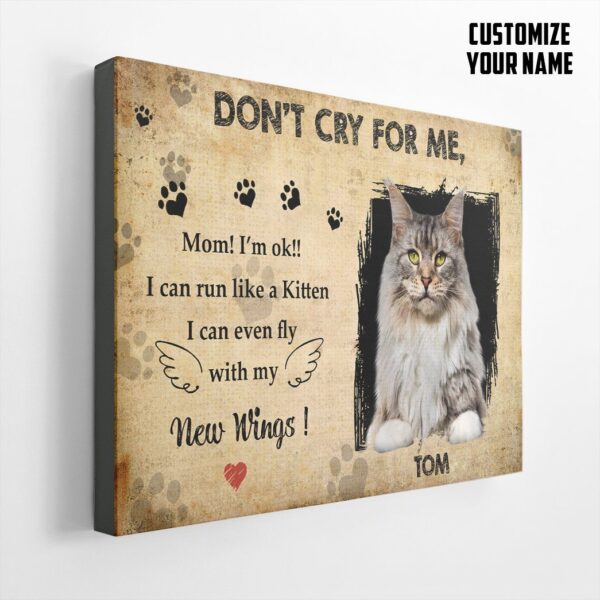 Gearhuman 3D Do Not Cry For Me Maine Coon Custom Name Canvas GB230214 Canvas