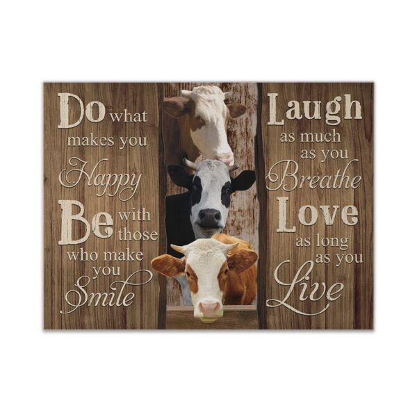 Gearhuman 3D Do What Makes You Happy Cow Canvas GB08037 Canvas 1 Piece Non Frame M