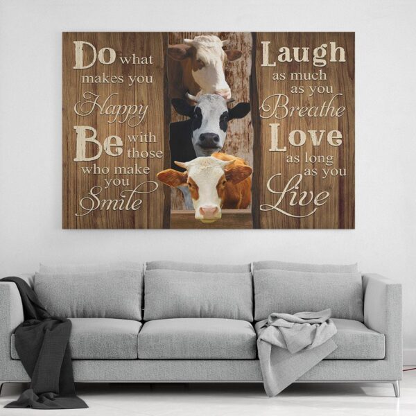 Gearhuman 3D Do What Makes You Happy Cow Canvas GB08037 Canvas