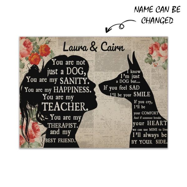 Gearhuman 3D Doberman My Best Friend Custom Name Canvas GW260119 Canvas 1 Piece Non Frame M