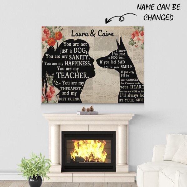 Gearhuman 3D Doberman My Best Friend Custom Name Canvas GW260119 Canvas