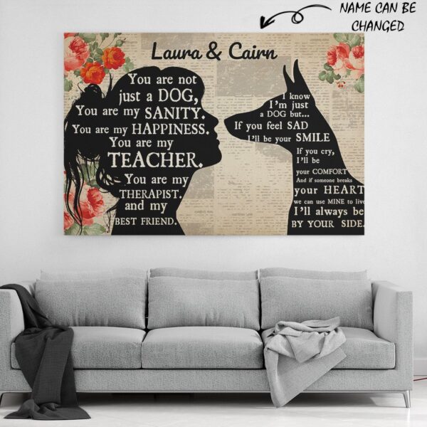 Gearhuman 3D Doberman My Best Friend Custom Name Canvas GW260119 Canvas
